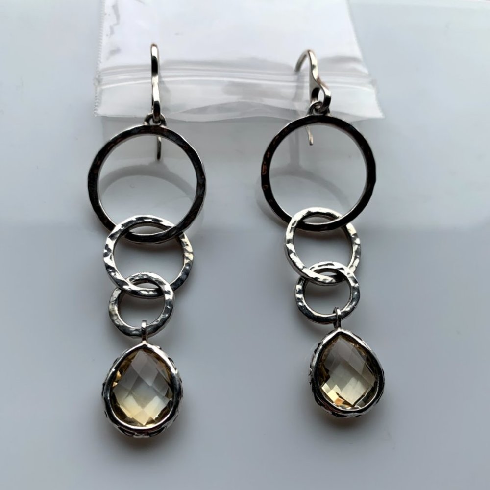Designer " Lois Hill" Green Amethyst Earrings